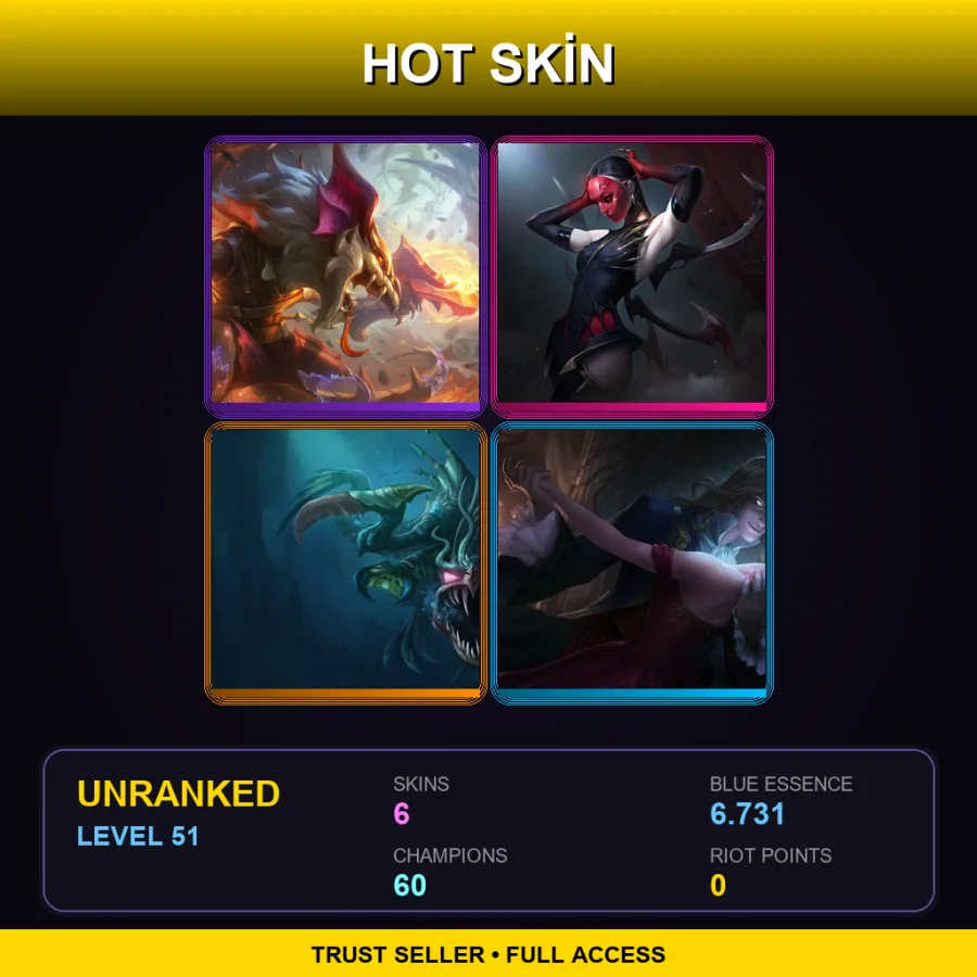 LAS | Lv51 | Unranked | 6 Skin | 60 Champ