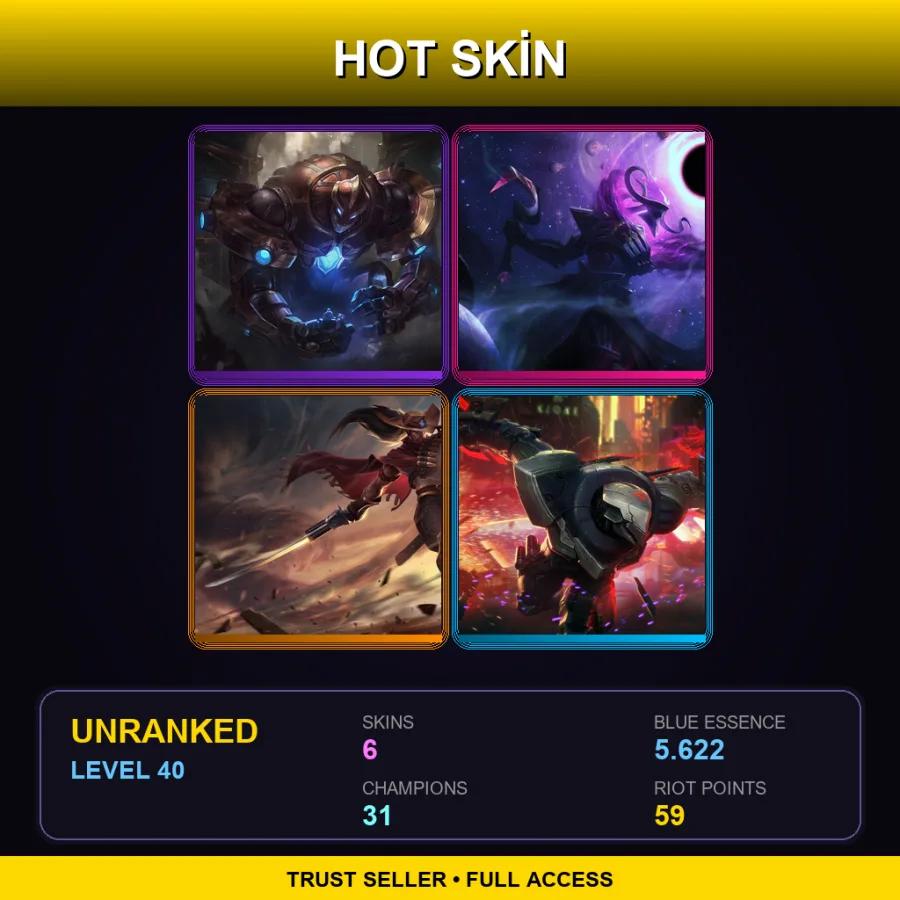 TW | Lv40 | Unranked | 6 Skin | 31 Champ