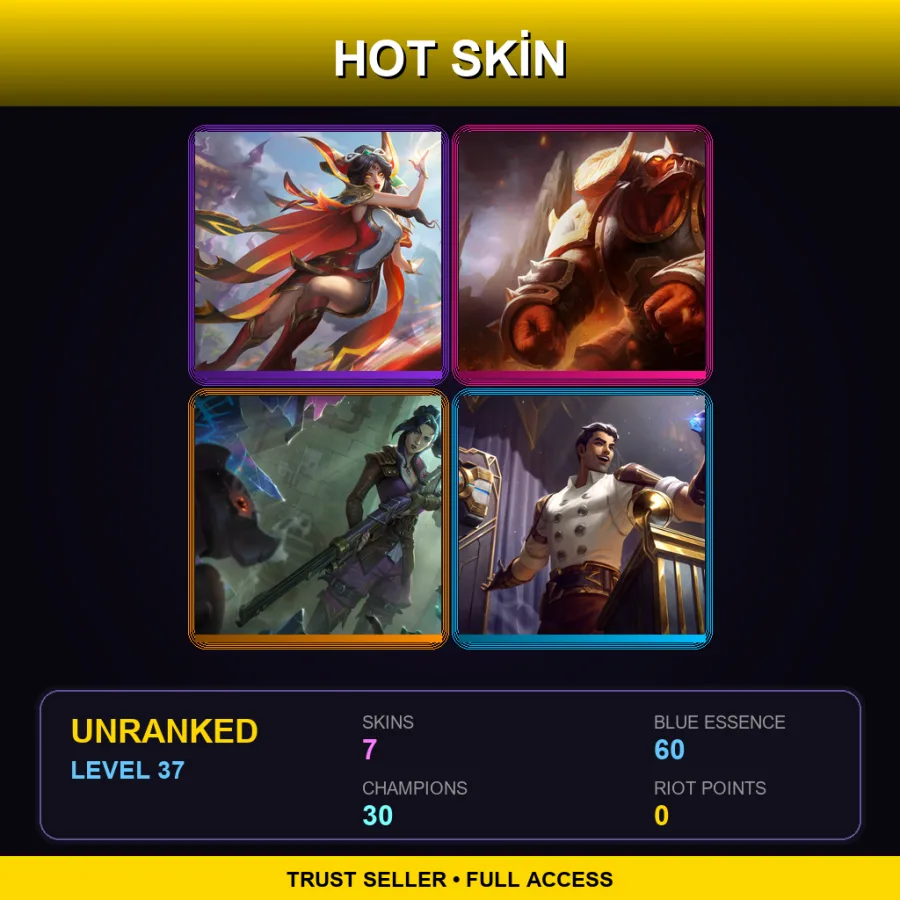 TR | Lv37 | Unranked | 7 Skin | 30 Champ