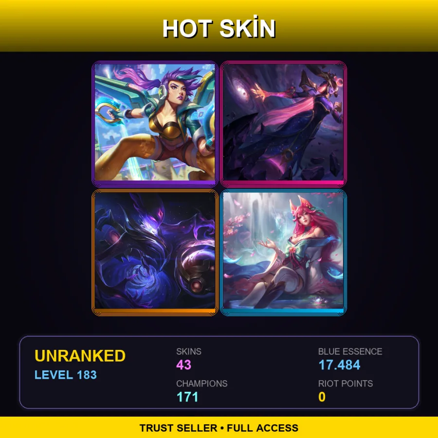 SG | Lv183 | Unranked | 43 Skin | 171 Champ — Unranked / Smurf League of Legends