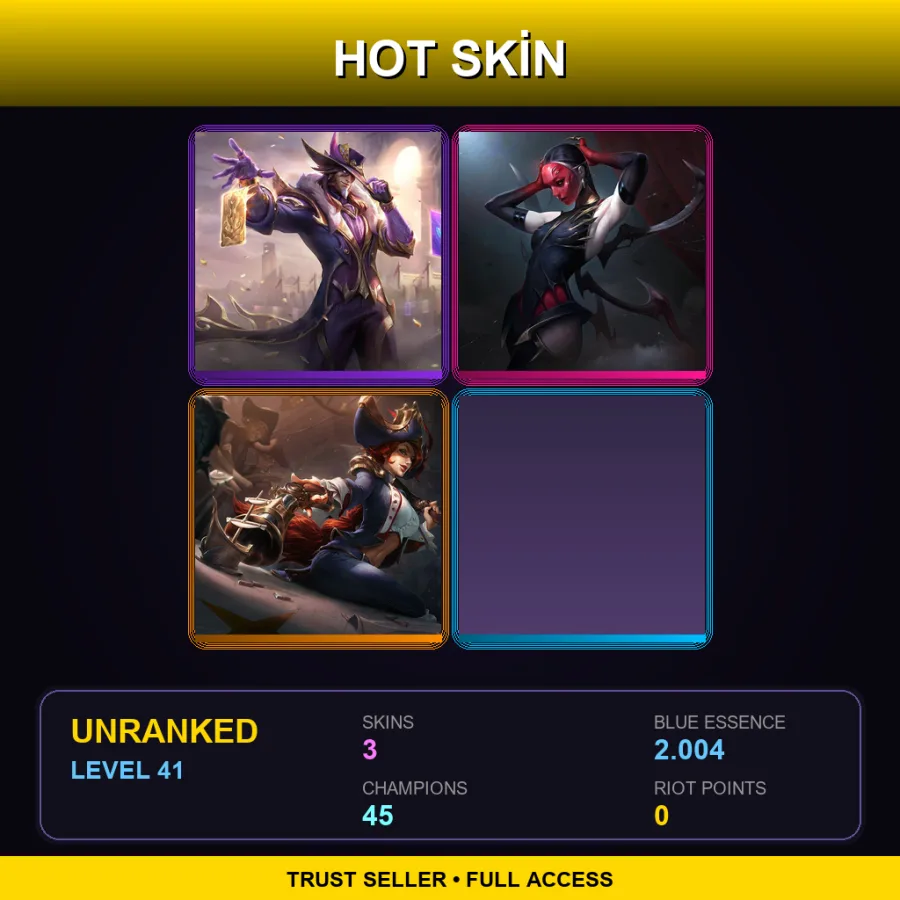EUNE | Lv41 | Unranked | 3 Skin | 45 Champ — LoL account