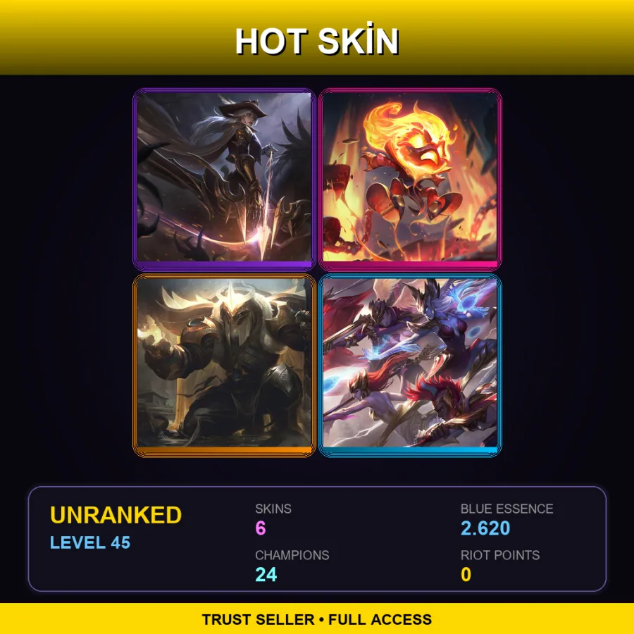 LAS | Lv45 | Unranked | 6 Skin | 24 Champ
