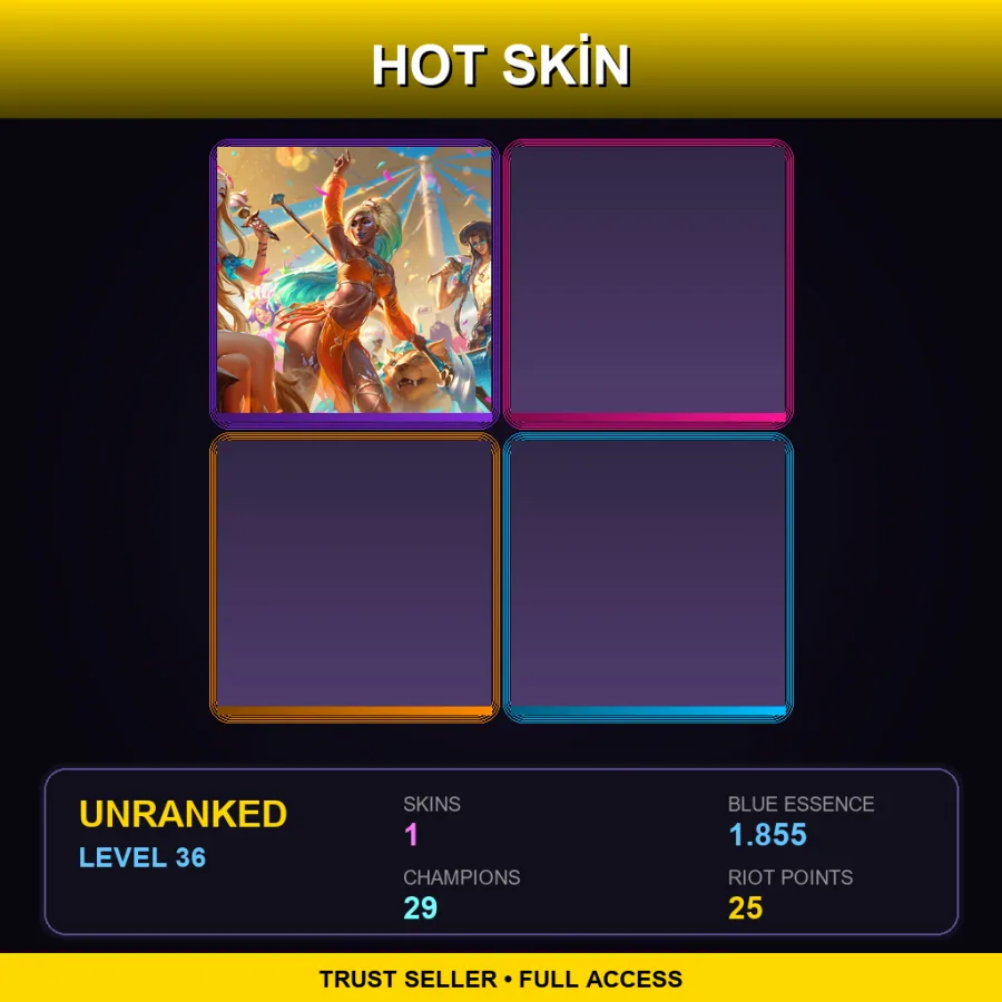 EUW | Lv36 | Unranked | 1 Skin | 29 Champ — Unranked / Smurf League of Legends