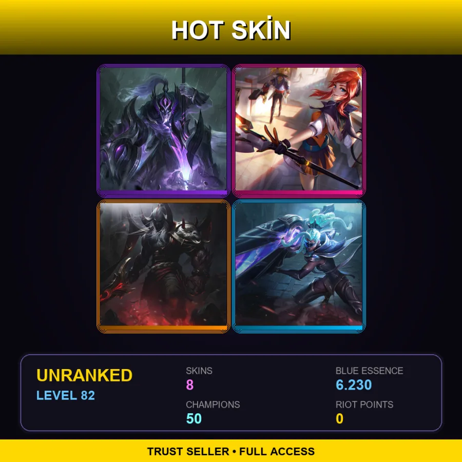 LAN | Lv82 | Unranked | 8 Skin | 50 Champ — Sea Dog Yasuo