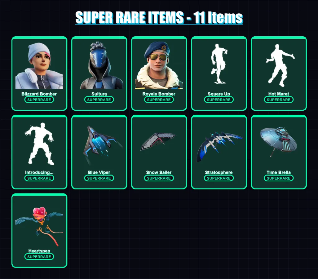 [PS4/PS5/XBOX/PC] | Blizzard Bomber | Sultura | Royale Bomber | Blackheart | Ronin | 112 skin | 147 pickaxe | 128 emote | 143 glider | Lv2369 — Fortnite account