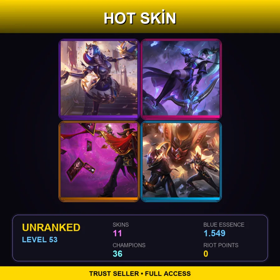 TW | Lv53 | Unranked | 11 Skin | 36 Champ