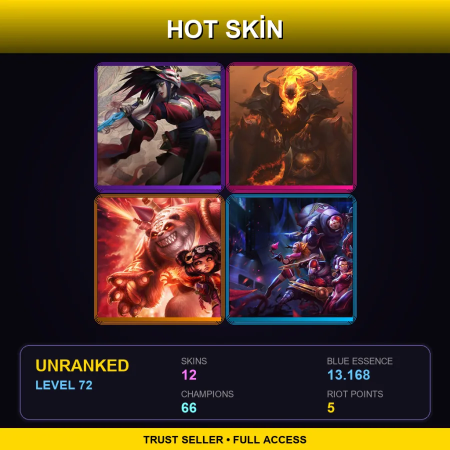 TR | Lv72 | Unranked | 12 Skin | 66 Champ
