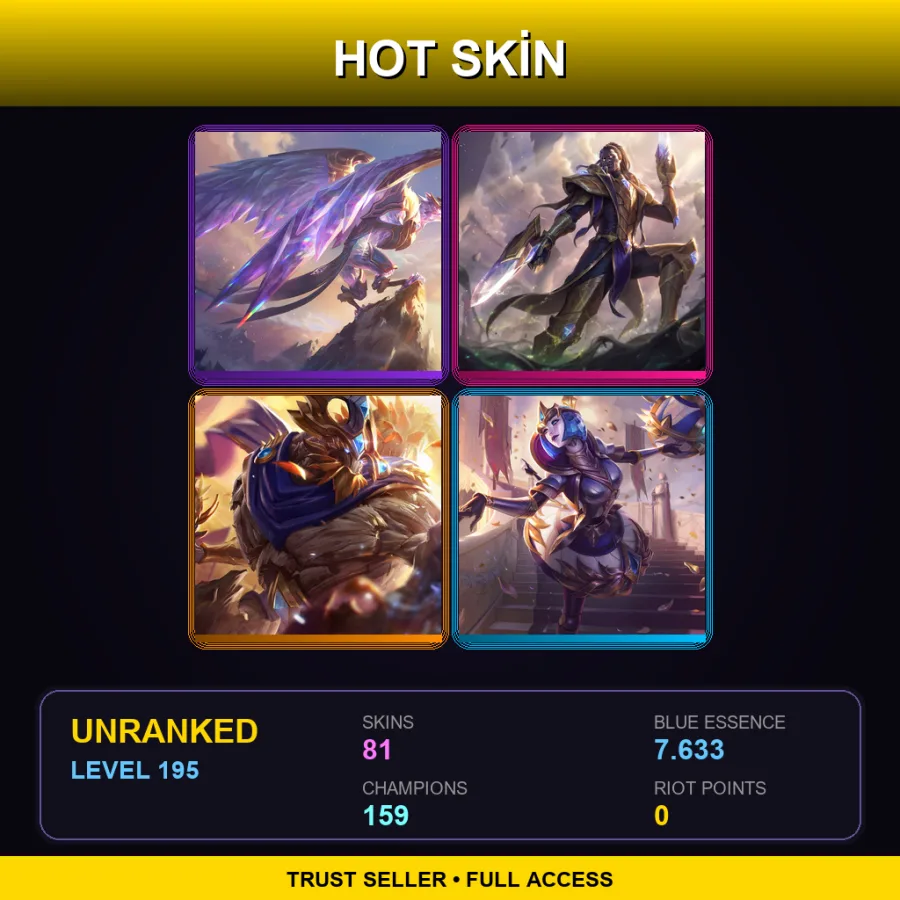 SG | Lv195 | Unranked | 81 Skin | 159 Champ — Battle Bunny Prime Riven