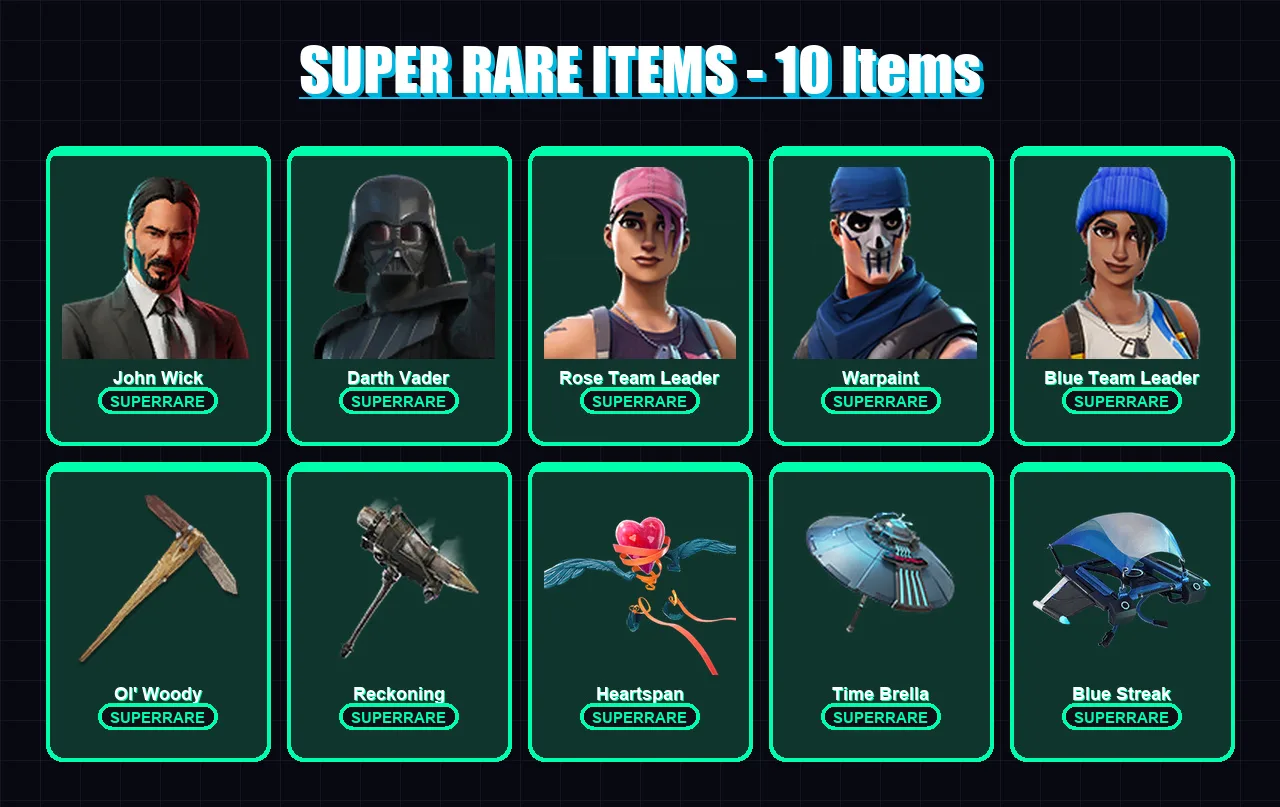 [PC/XBOX] | John Wick | Darth Vader | Rose Team Leader | Warpaint | Blue Team Leader | 206 skin | 248 pickaxe | 197 emote | 222 glider | Lv3552 — Fortnite account