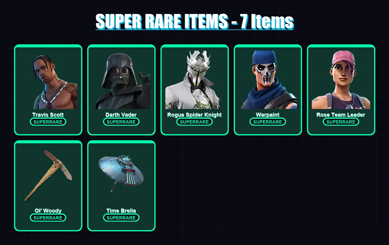 [PC/XBOX/PSN] | Travis Scott | Darth Vader | Rogue Spider Knight | 298 skin | Lv3167 — Fortnite account