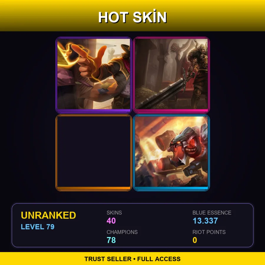 VN | Lv79 | Unranked | 40 Skin | 78 Champ