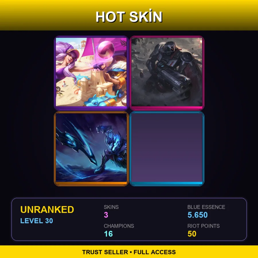 EUNE | Lv30 | Unranked | 3 Skin | 16 Champ