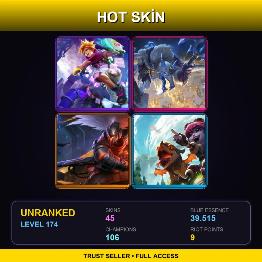 VN | Lv174 | Unranked | 45 Skin | 106 Champ — Secret Agent Xin Zhao
