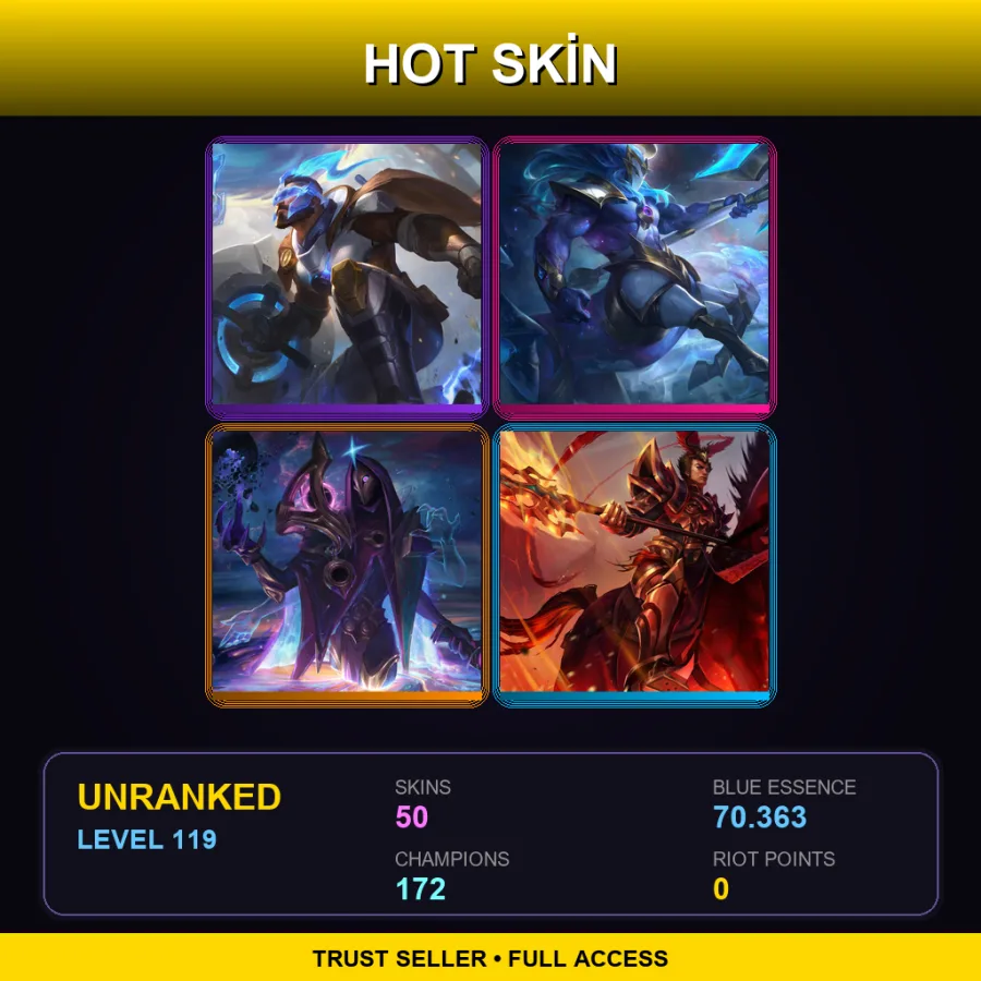 VN | Lv119 | Unranked | 50 Skin | 172 Champ — Viridian Kayle