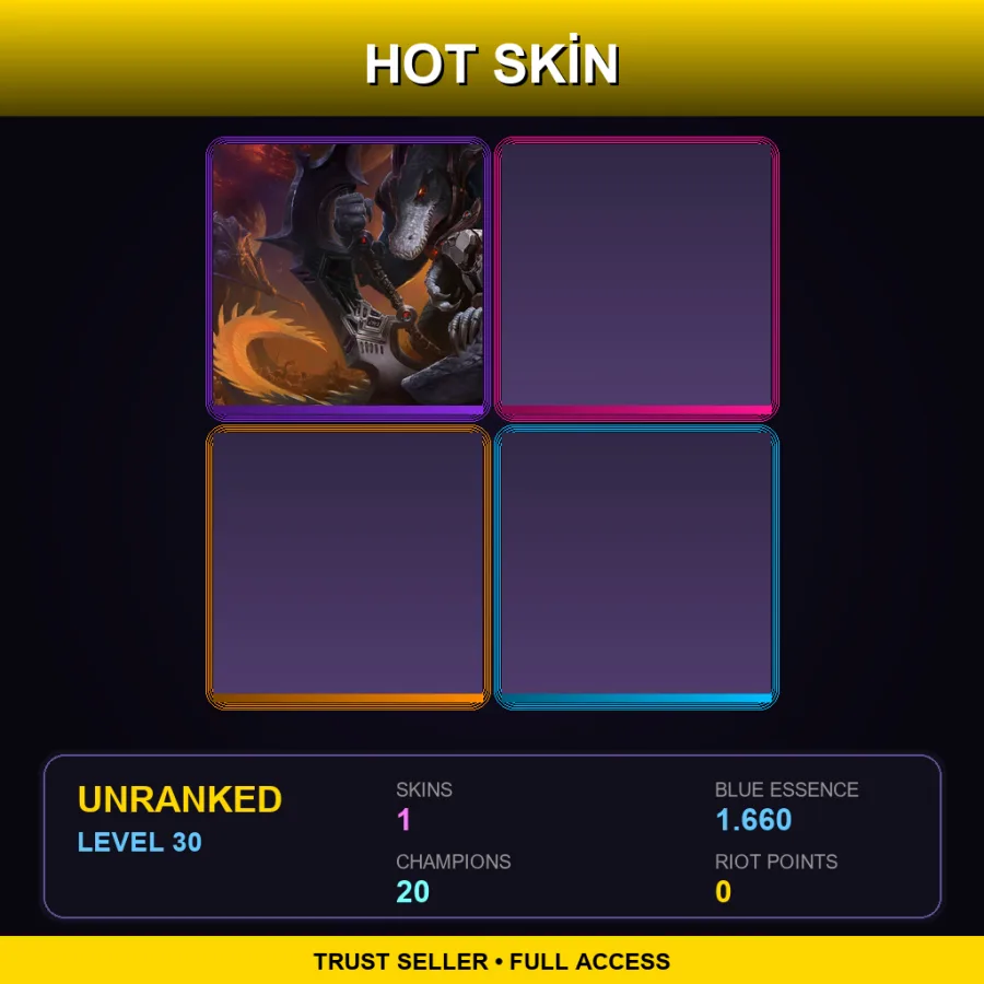 LAS | Lv30 | Unranked | 1 Skin | 20 Champ — LoL account