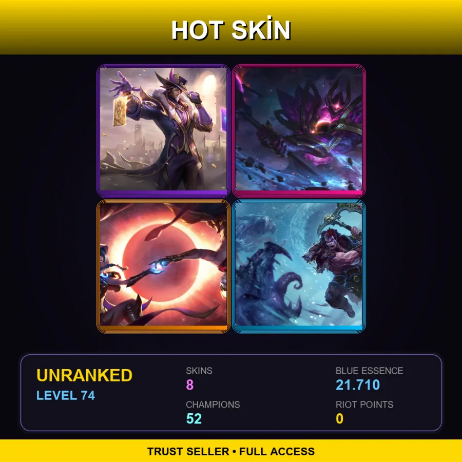 LAN | Lv74 | Unranked | 8 Skin | 52 Champ — Woad King Darius