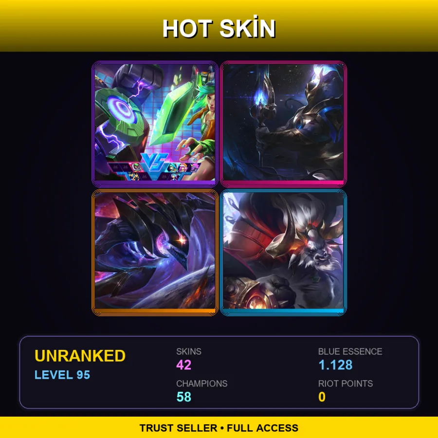 SG | Lv95 | Unranked | 42 Skin | 58 Champ