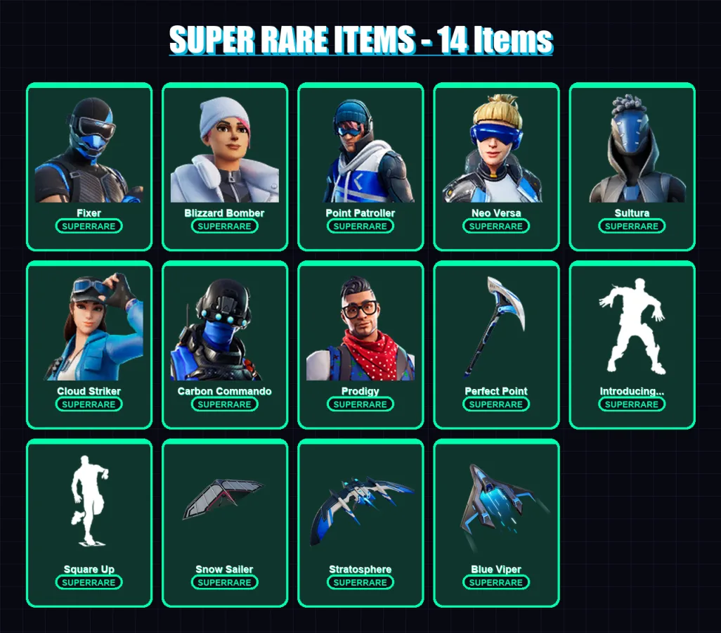 [PS4/PS5/XBOX/PC] | Fixer | Blizzard Bomber | Point Patroller | Neo Versa | Sultura | 35 skin | 79 pickaxe | 58 emote | 78 glider | Lv1337 — Fortnite account