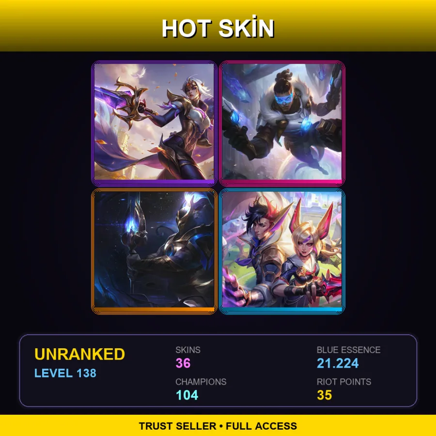 LAS | Lv138 | Unranked | 36 Skin | 104 Champ — Infernal Shen