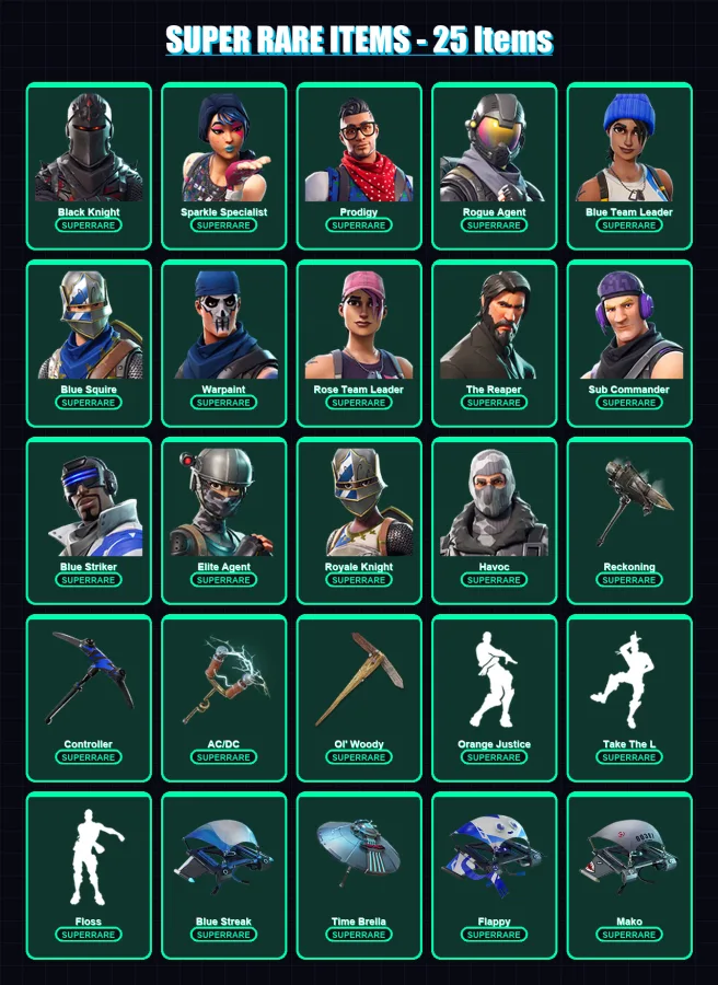 [PC/XBOX/PSN] | Black Knight | Sparkle Specialist | Prodigy | Rogue Agent | Blue Team Leader | 86 skin | 68 pickaxe | 71 emote | 64 glider | Lv945