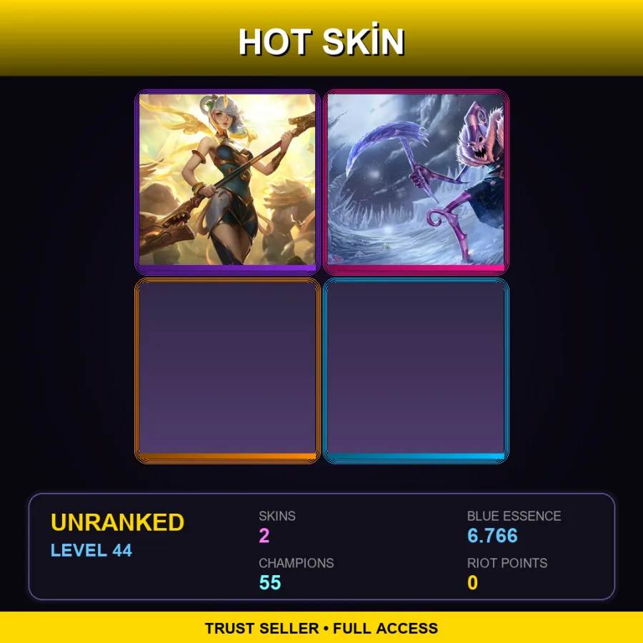 EUNE | Lv44 | Unranked | 2 Skin | 55 Champ