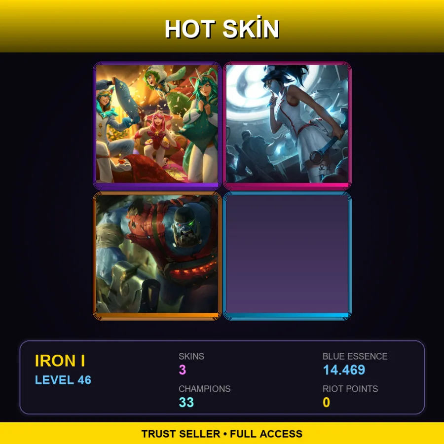 NA | Lv46 | Iron I | 3 Skin | 33 Champ
