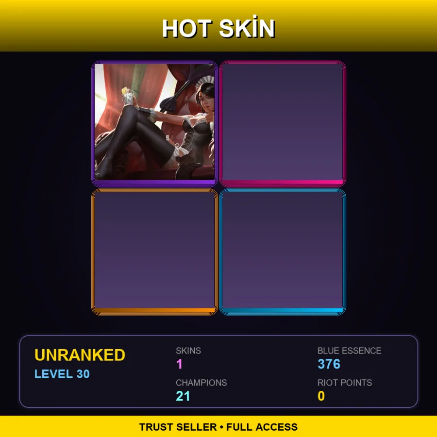LAN | Lv30 | Unranked | 1 Skin | 21 Champ — LoL account