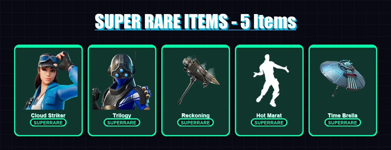 [PS4/PS5/XBOX/PC] | Cloud Striker | Trilogy | Zenith | Calamity | Deadpool | 109 skin | 143 pickaxe | 128 emote | 130 glider | Lv2272
