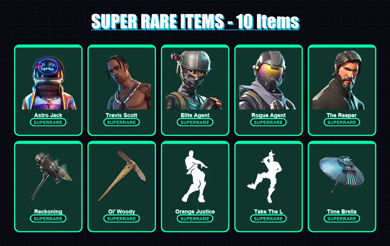 [PC/XBOX/PSN] | Astro Jack | Travis Scott | Elite Agent | Rogue Agent | The Reaper | 43 skin | 45 pickaxe | 72 emote | 48 glider | Lv811