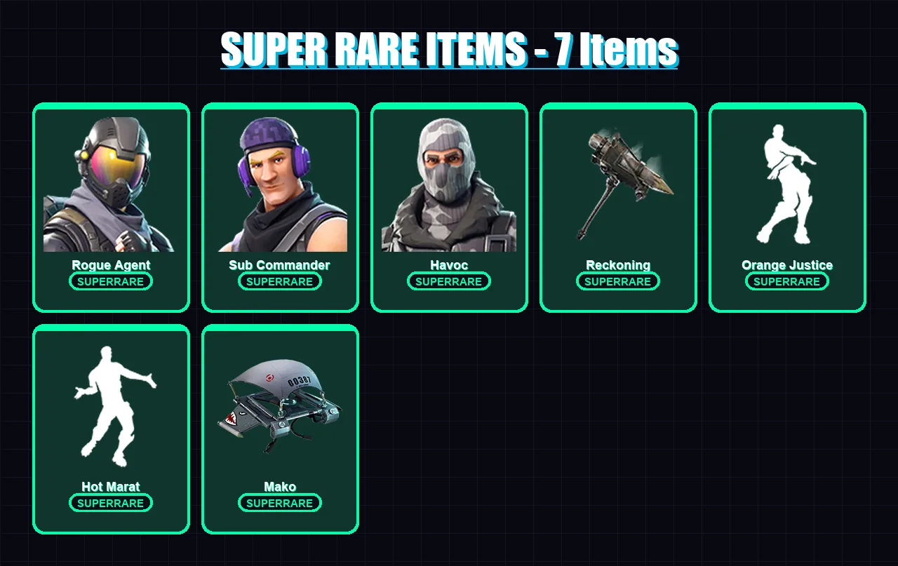 [PS4/PS5/XBOX/PC] | Rogue Agent | Sub Commander | Havoc | Catalyst | Fade | 80 skin | 70 pickaxe | 68 emote | 81 glider | Lv1149