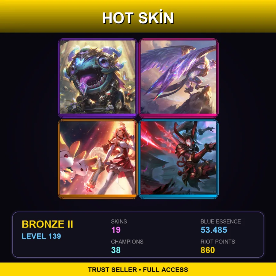 NA | Lv139 | Bronze II | 19 Skin | 38 Champ — LoL account