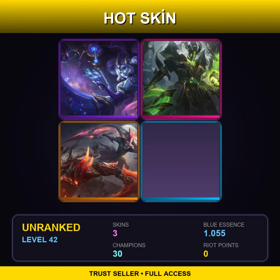 EUNE | Lv42 | Unranked | 3 Skin | 30 Champ — Steel Dragon Thresh