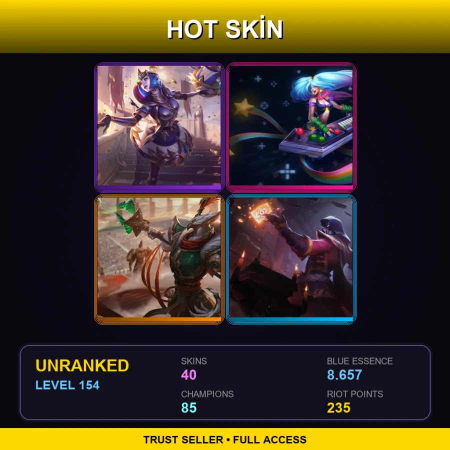 EUNE | Lv154 | Unranked | 40 Skin | 85 Champ