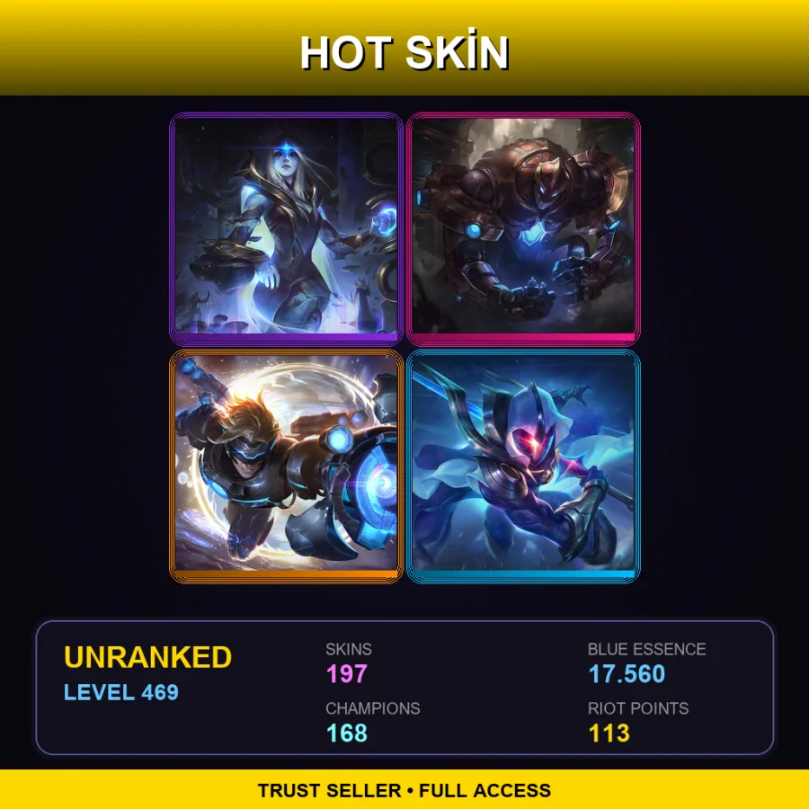 VN | Lv469 | Unranked | 197 Skin | 168 Champ
