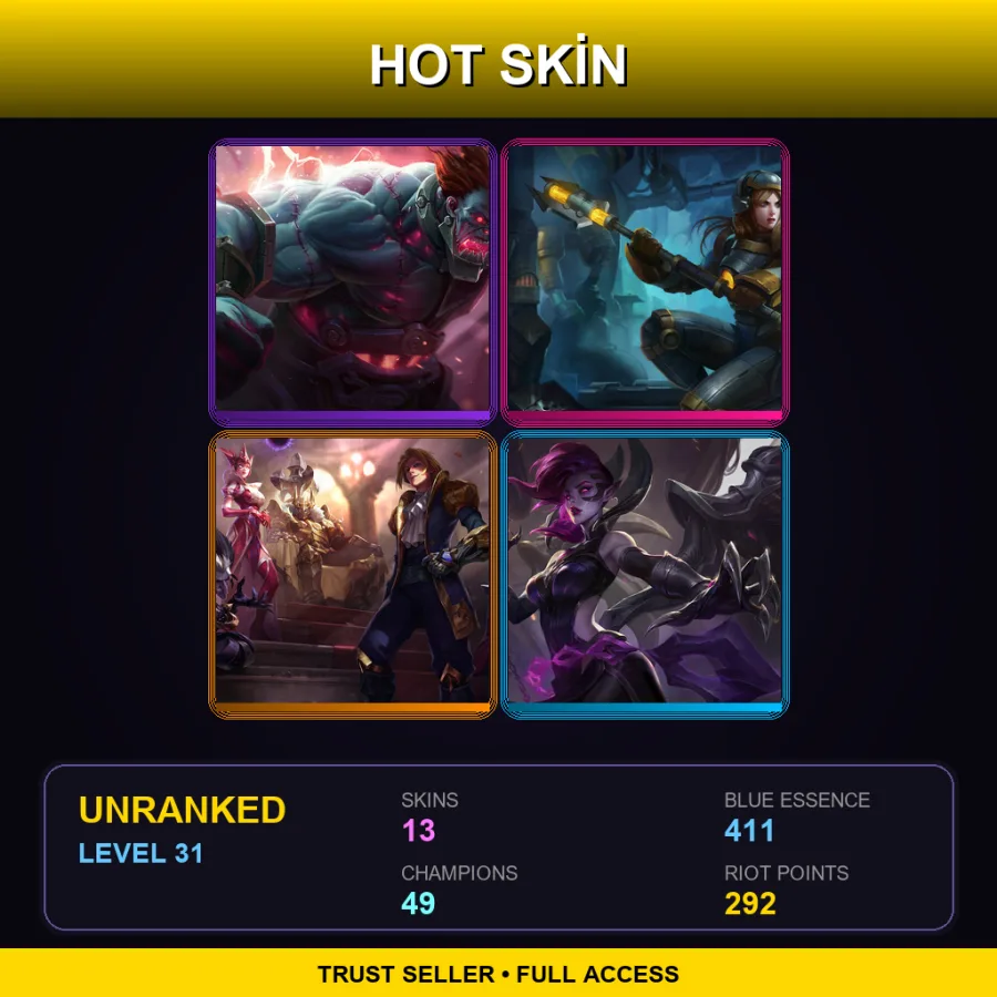 EUW | Lv31 | Unranked | 13 Skin | 49 Champ