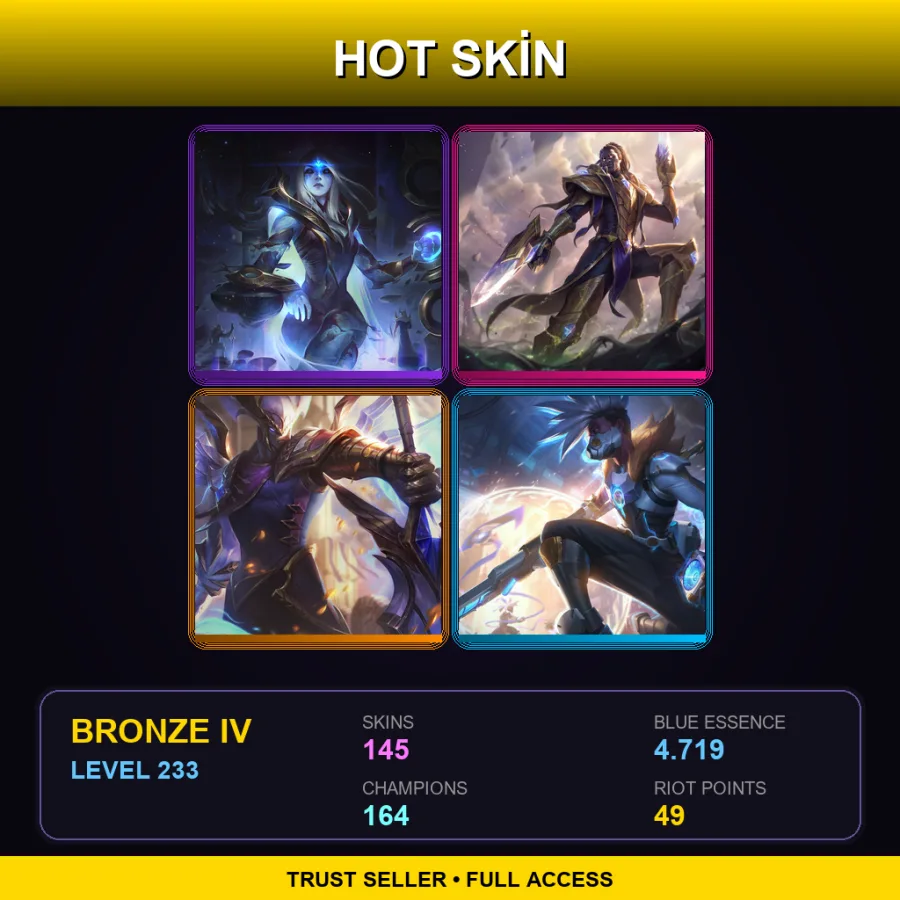 VN | Lv233 | Bronze IV | 145 Skin | 164 Champ