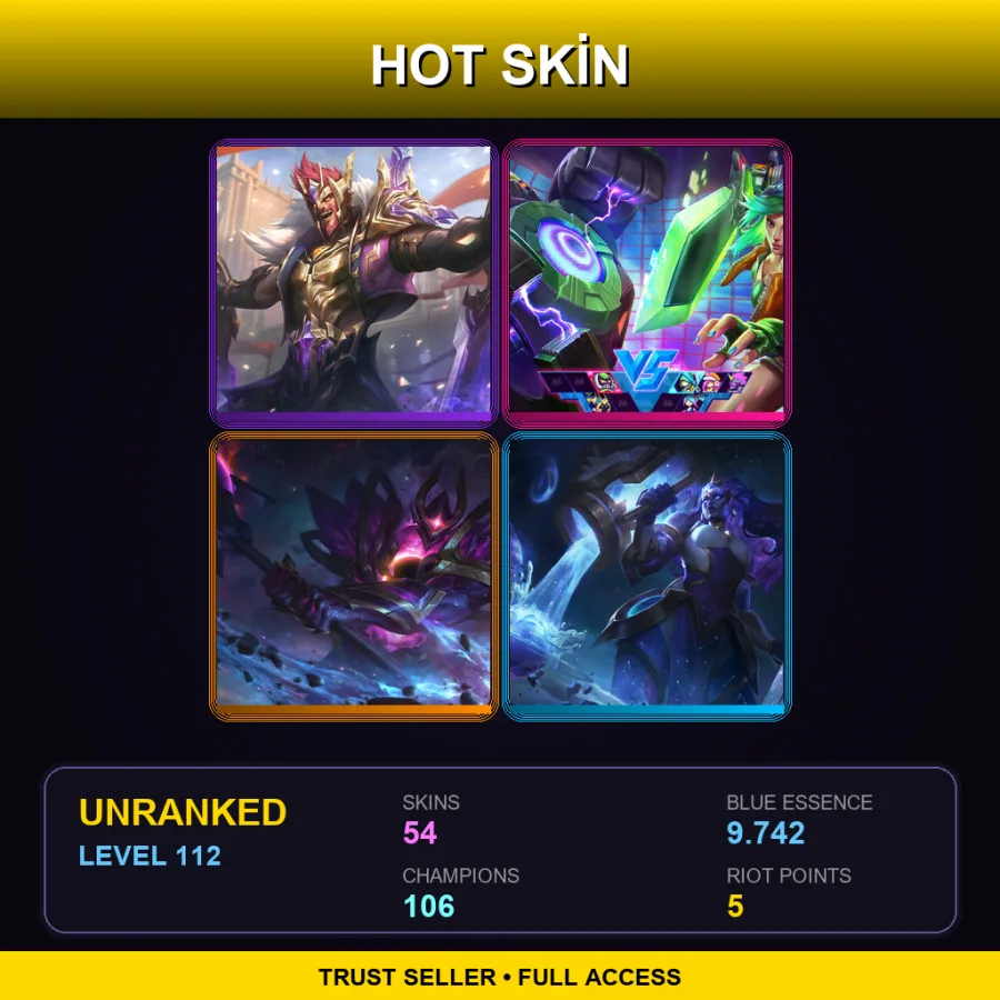 LAS | Lv112 | Unranked | 54 Skin | 106 Champ — Dunkmaster Darius