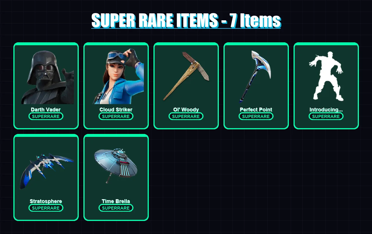 [PC] | Darth Vader | Cloud Striker | Malik | Renzo the Destroyer | Paradigm (Reality-659) | 85 skin | 129 pickaxe | 120 emote | 114 glider | Lv1844