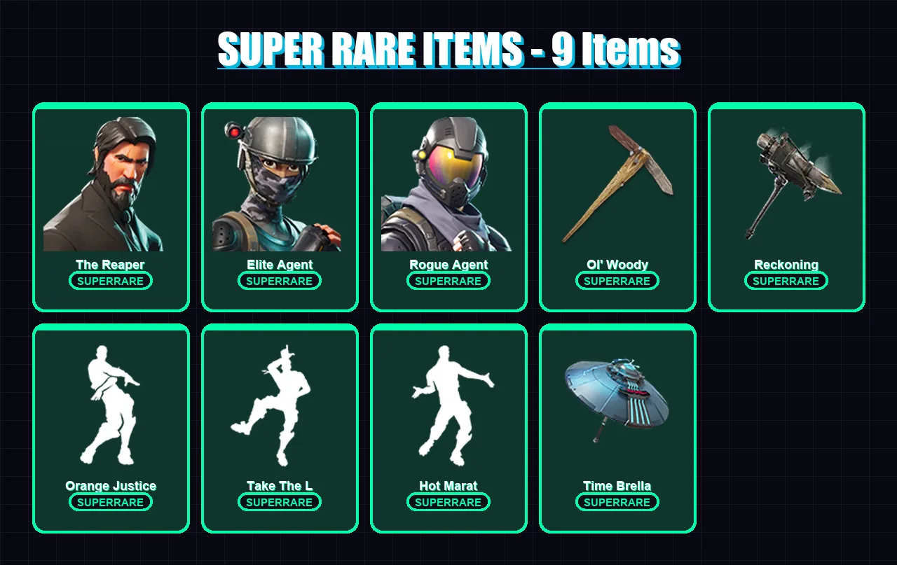 [PC/PSN] | The Reaper | Elite Agent | Rogue Agent | Ragnarok | Dire | 70 skin | 142 pickaxe | 120 emote | 131 glider | Lv2652