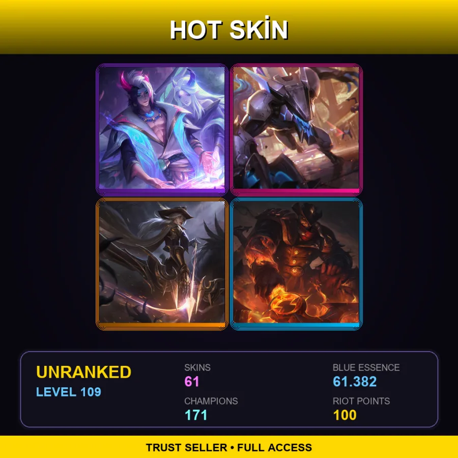 VN | Lv109 | Unranked | 61 Skin | 171 Champ