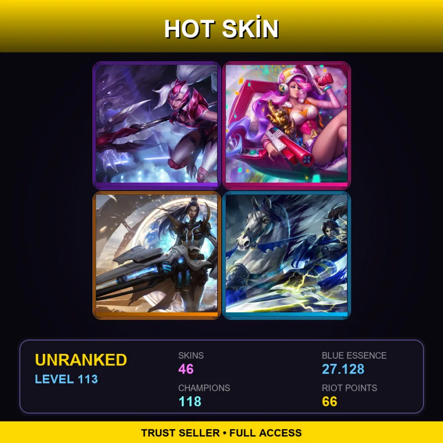 VN | Lv113 | Unranked | 46 Skin | 118 Champ — Snow Man Yi