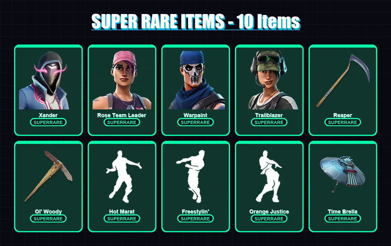 [PC/XBOX/PSN] | Xander | Rose Team Leader | Warpaint | Trailblazer | Twyn | 109 skin | 112 pickaxe | 115 emote | 85 glider | Lv1633