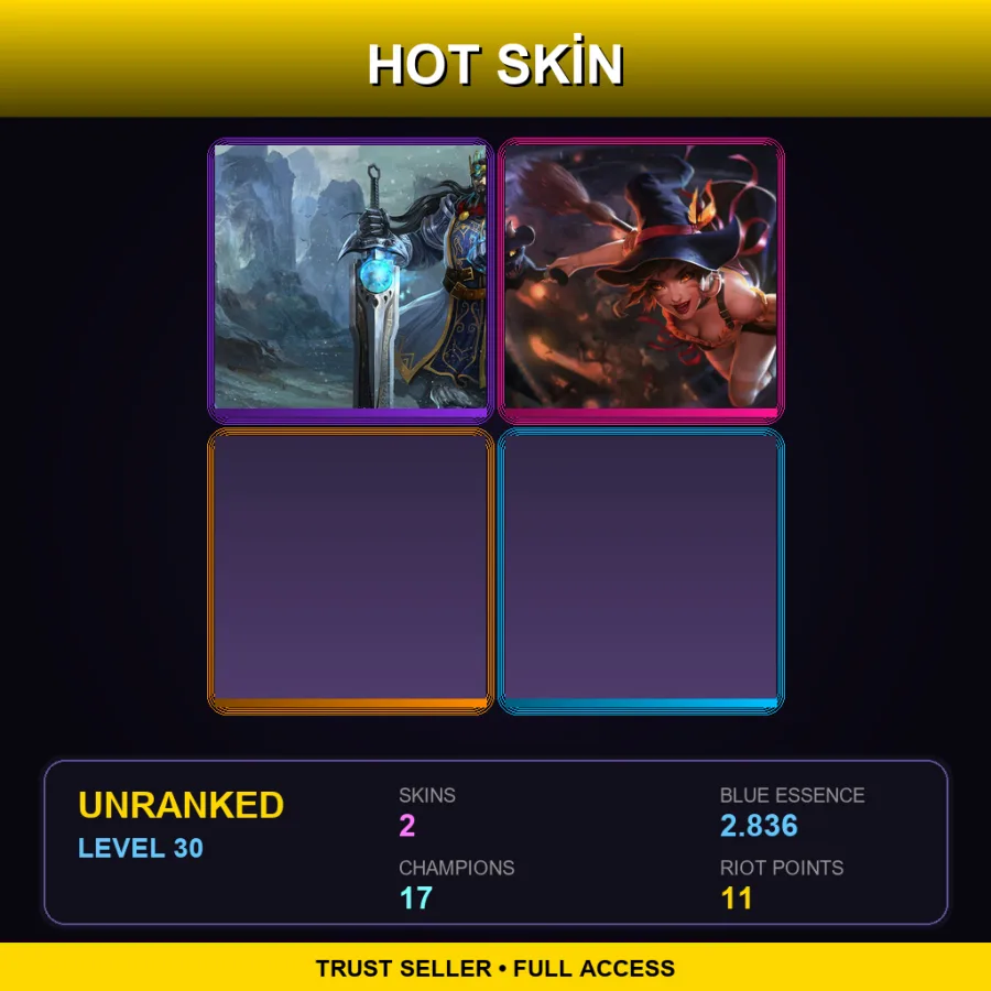 NA | Lv30 | Unranked | 2 Skin | 17 Champ — LoL account
