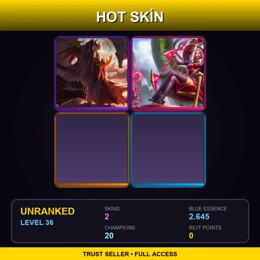 LAN | Lv36 | Unranked | 2 Skin | 20 Champ