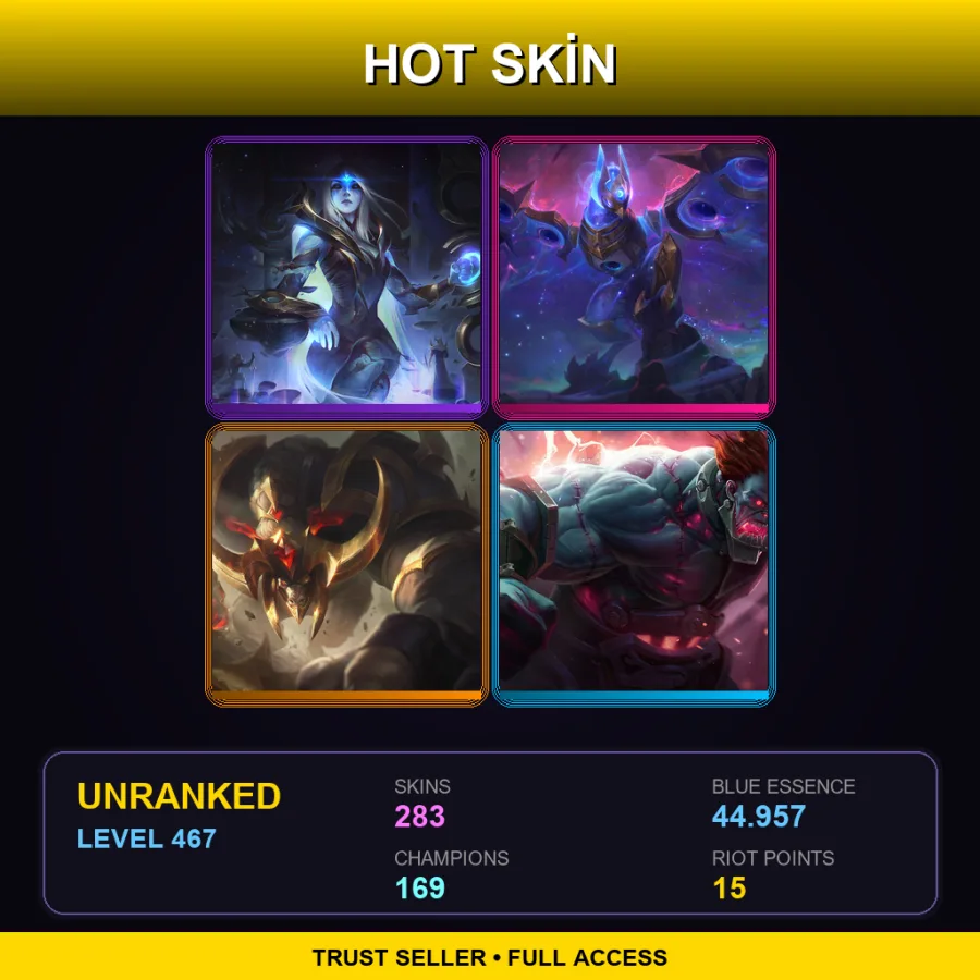 NA | Lv467 | Unranked | 283 Skin | 169 Champ