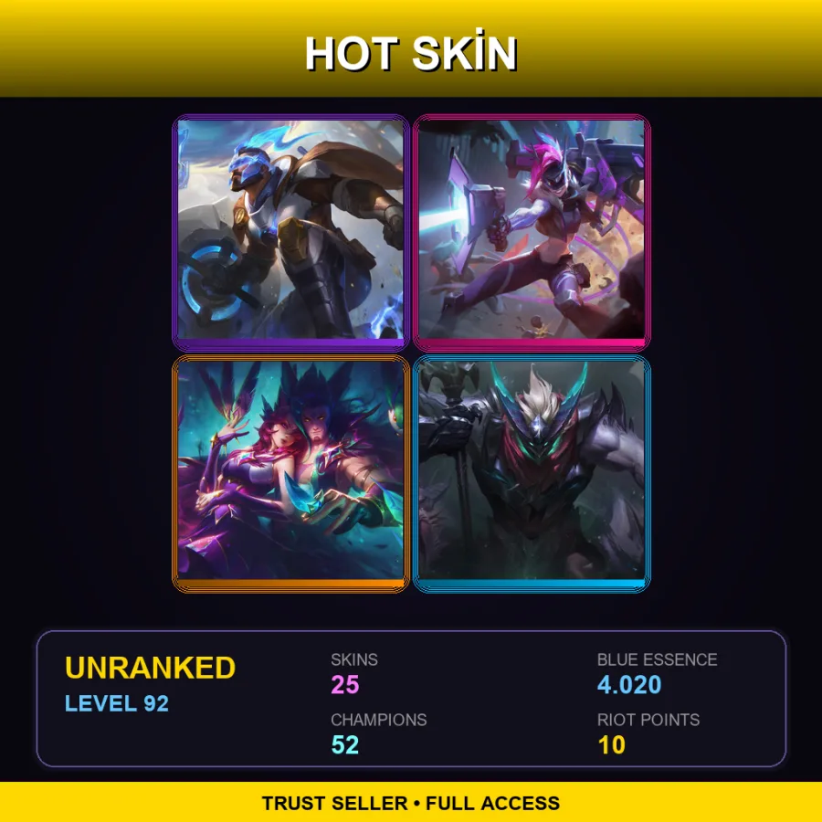 EUNE | Lv92 | Unranked | 25 Skin | 52 Champ — Skt T1 Nami