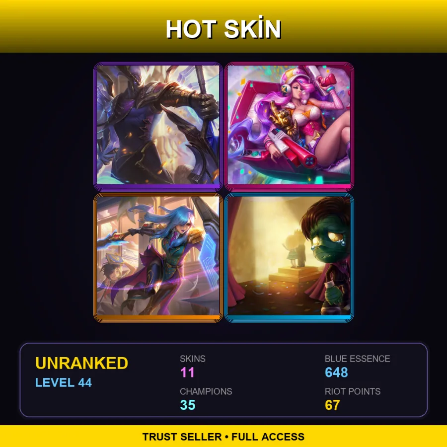 LAS | Lv44 | Unranked | 11 Skin | 35 Champ