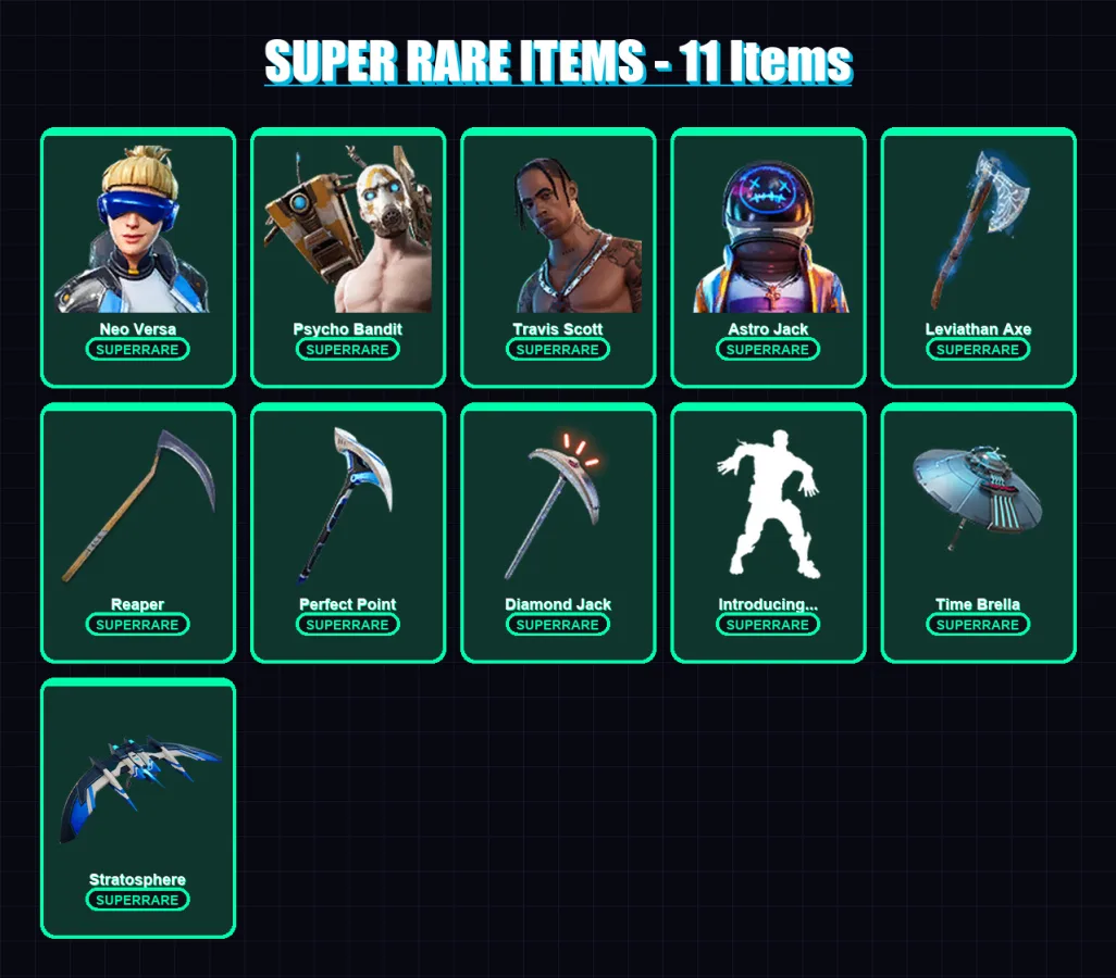 [PC/XBOX/PSN] | Neo Versa | Psycho Bandit | Travis Scott | Astro Jack | Gear Specialist Maya | 87 skin | 73 pickaxe | 75 emote | 58 glider | Lv1220