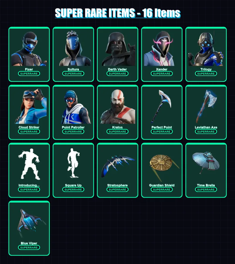 [PC/XBOX] | Fixer | Sultura | Darth Vader | Xander | Trilogy | 309 skin | 343 pickaxe | 234 emote | 221 glider | Lv2825