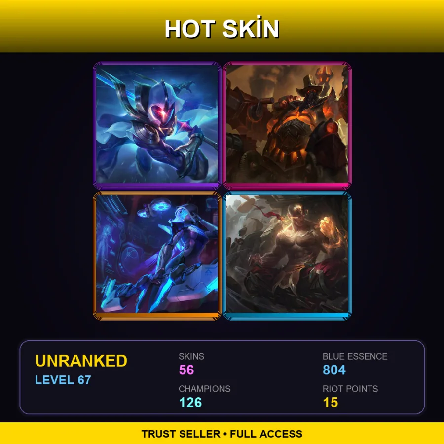 EUNE | Lv67 | Unranked | 56 Skin | 126 Champ